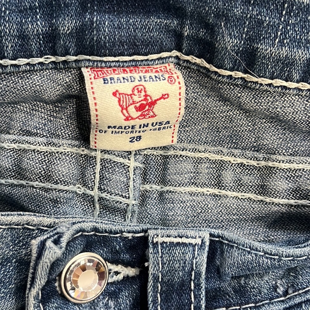 True Religion Crystal Button Jeans sz 28 - Picture 3 of 8